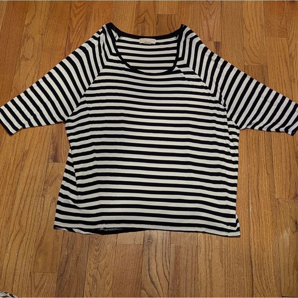Michael Kors‎ Whimsigoth Striped Normcore Blouse Plus 1X Grunge Punk preppy